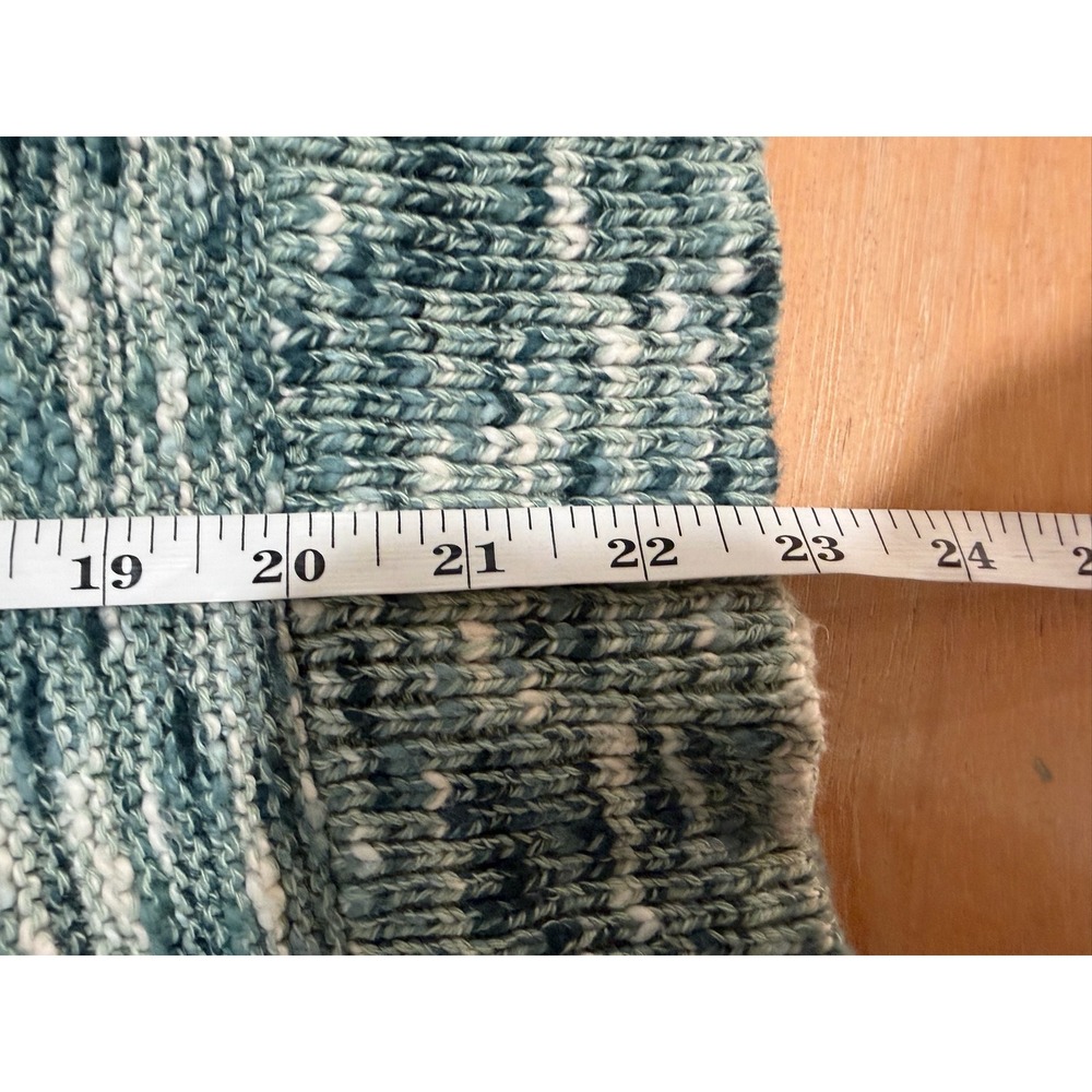Pure Jill Teal Space Dye Cotton Cardigan Sweater Womens L Preppy Academia Beach - Picture 8 of 8